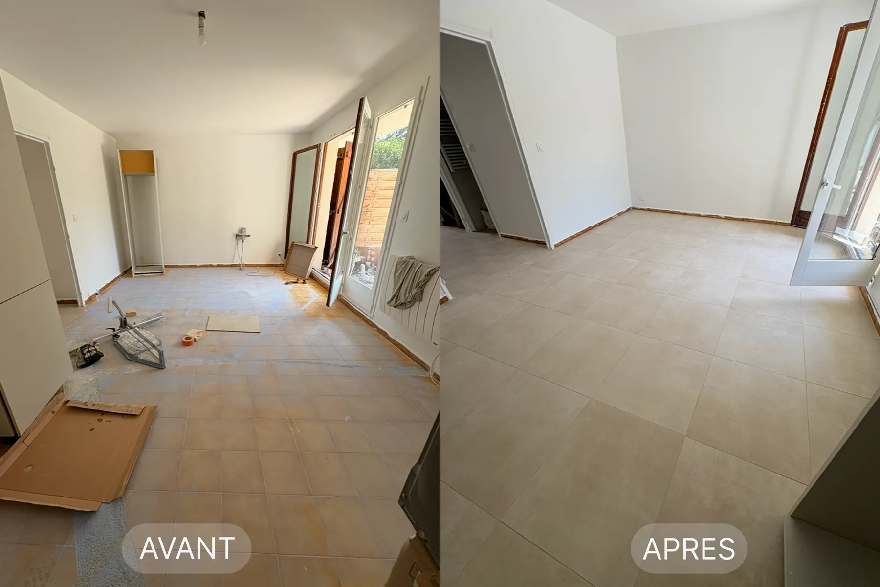 Travaux de carrelage avant après six fours les plages-1900